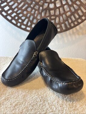 🖤 Career Black Leather Slip-On Driving Loafers Work Comfort Cole Haan 8 🖤